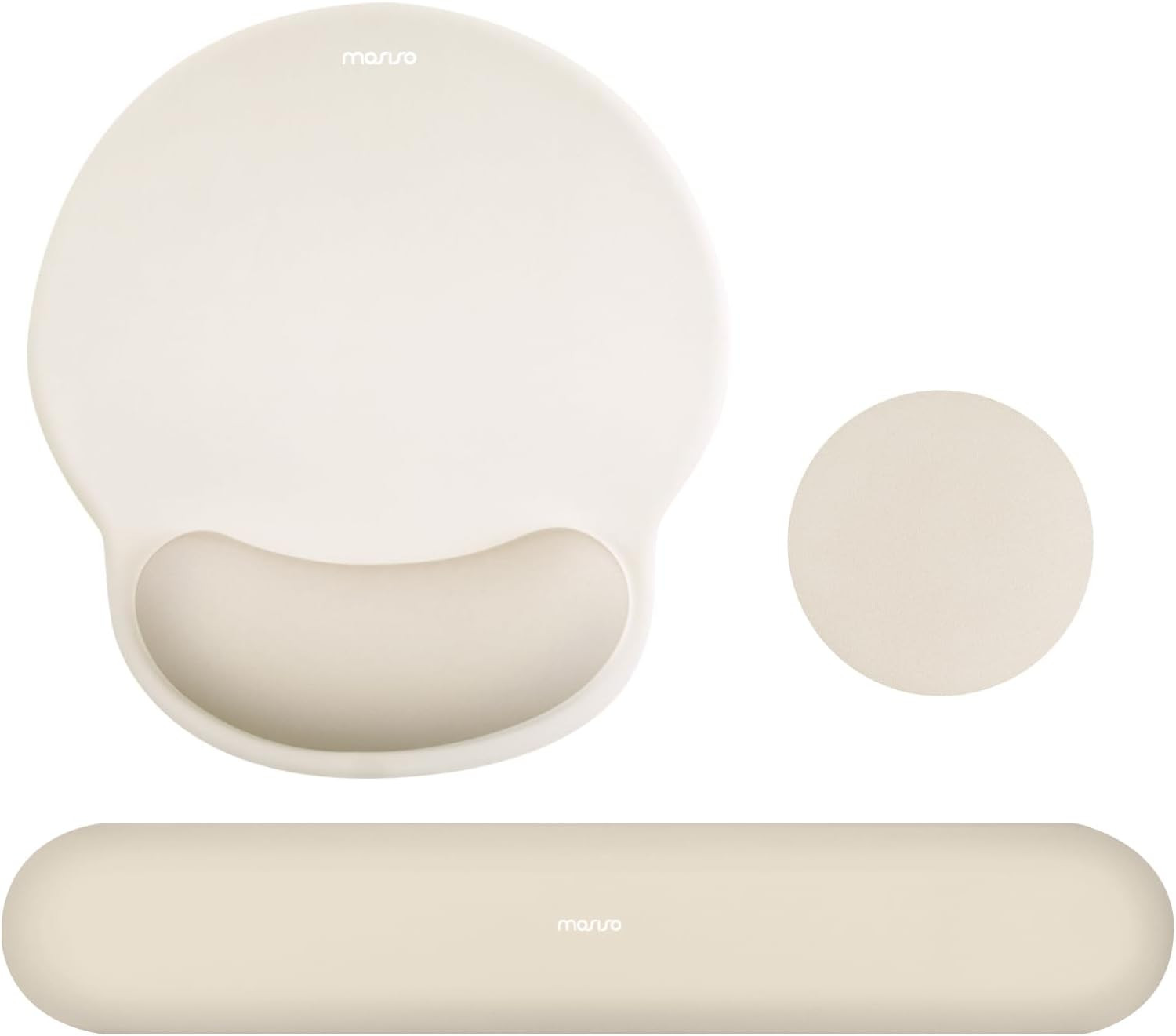 MOSISO Wrist Rest Support for Mouse Pad&Keyboard Set, Circle Curved Ergonomic Mousepad&Coaster No... | Amazon (US)