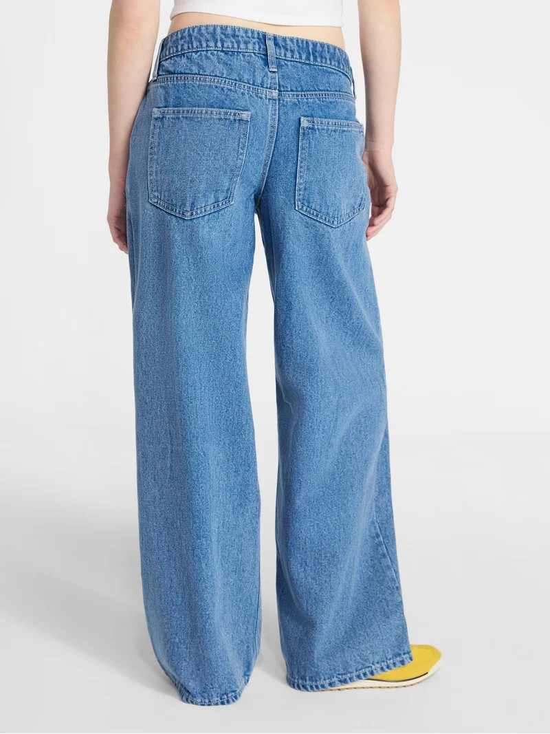 No Boundaries Low Rise Baggy Wide Leg Jeans, Women's 00-20 | Walmart (US)
