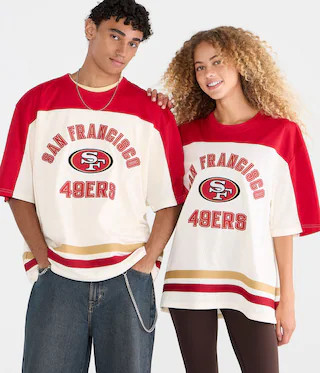 San Francisco 49ers Colorblock Mesh Top | Aeropostale