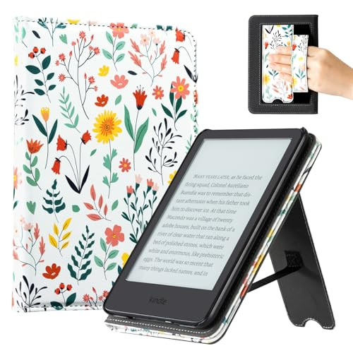 CoBak Case with Stand for for 6" Kindle (2024 & 2022, 11th Gen) – PU Leather Smart Cover with Auto Sleep/Wake & Hand Strap, Premium Protective Case for Kindle Basic | Amazon (US)