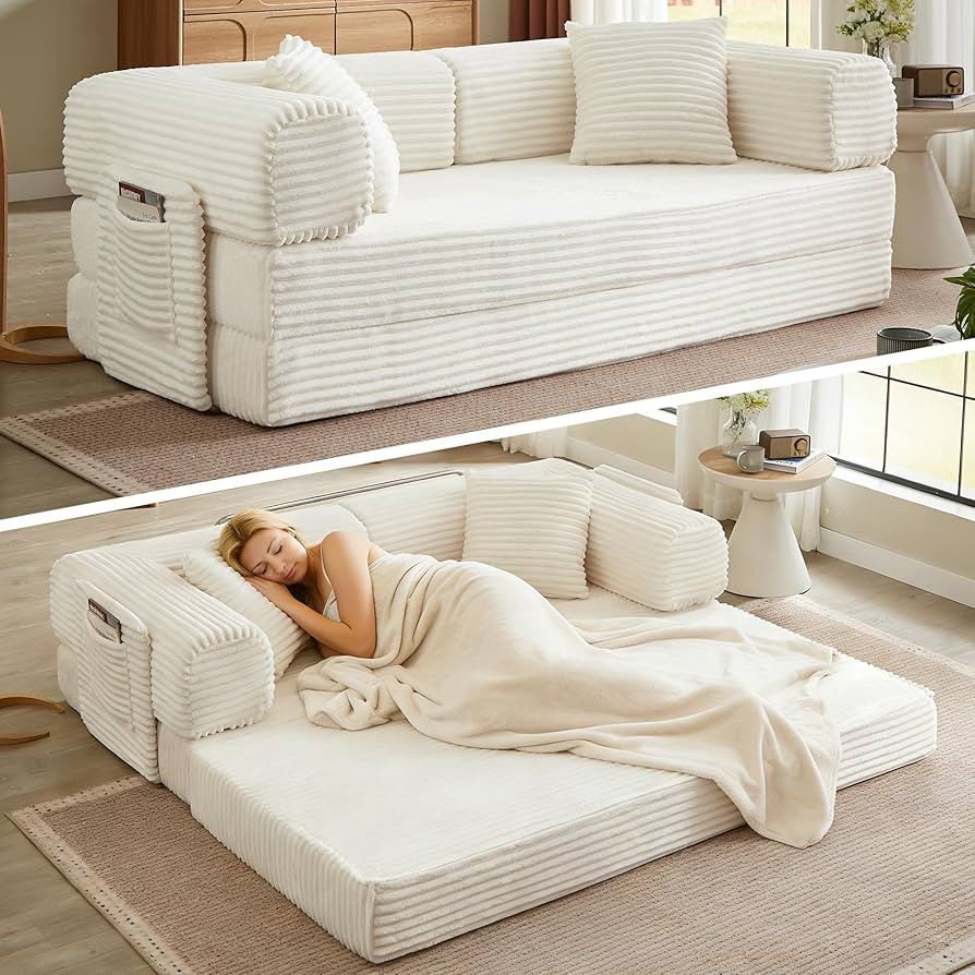 Boneless Couch Folding Couches for Living Room Sofa, Futon Sofa Bed with Sleeper Sofa, Futon Couc... | Amazon (US)