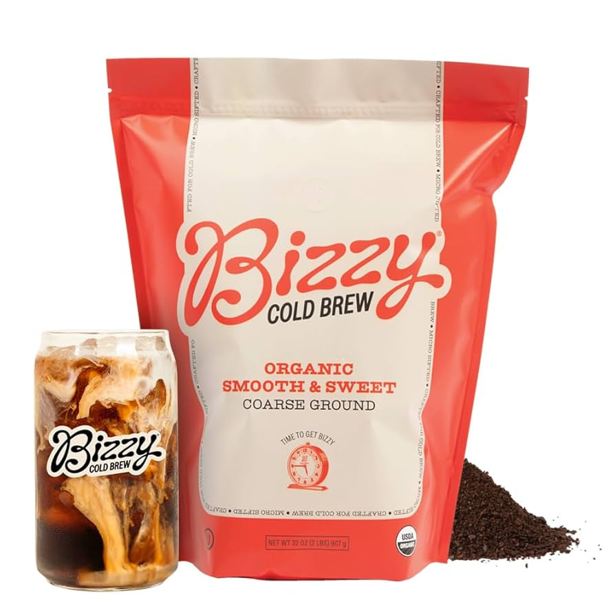 Bizzy Organic Cold Brew Coffee | Smooth & Sweet Blend | Coarse Ground Coffee | Medium Roast | Mic... | Amazon (US)