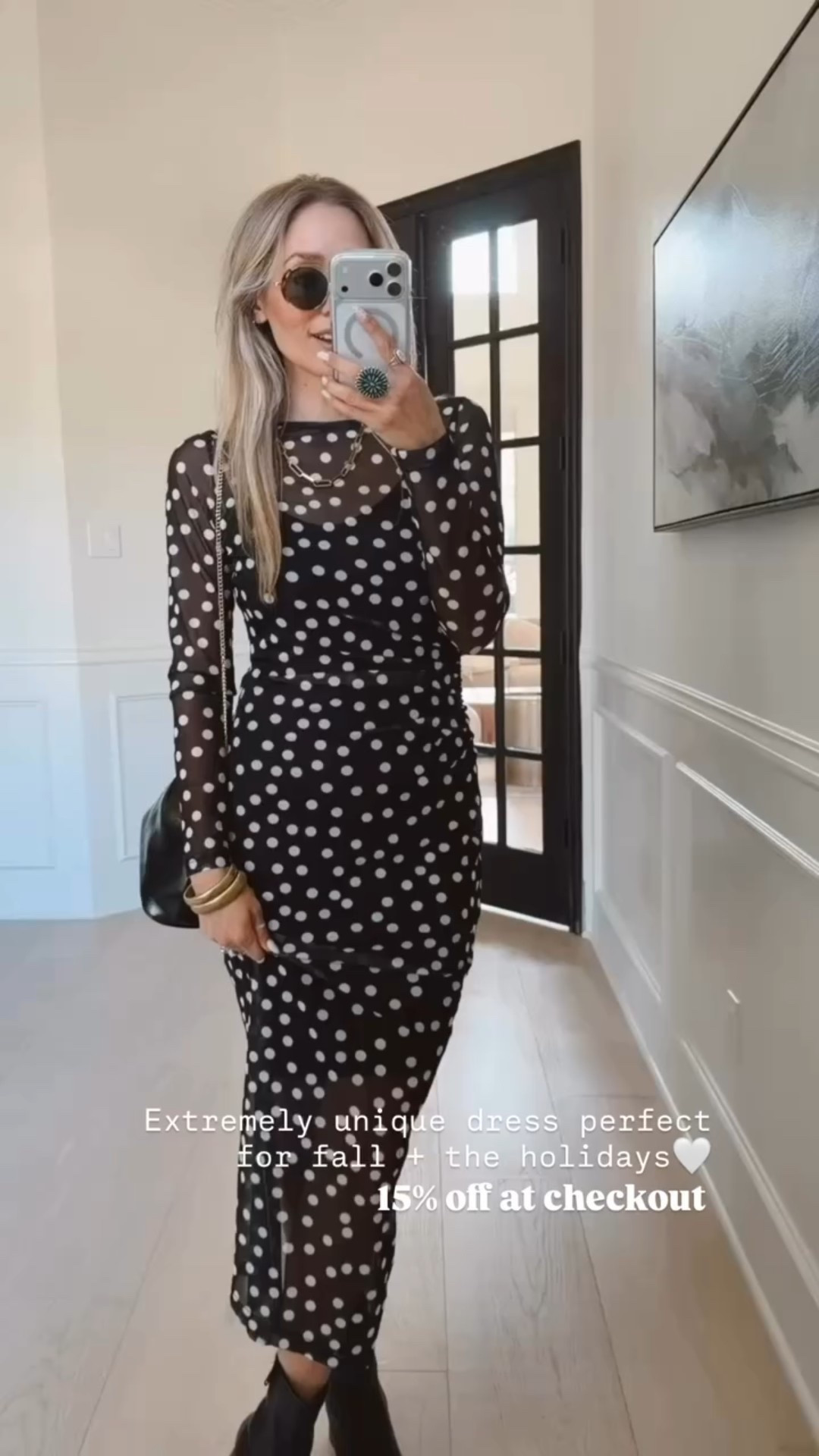 Extremely unique dress perfect
 for fall + the holidays🤍 15% off at checkout