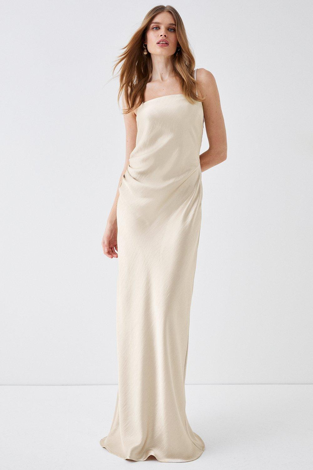 Premium Satin Ruche Bridesmaid Dress With Removable Straps | Coast UK & IE