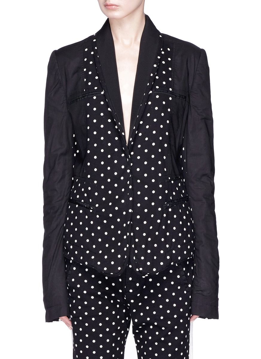 Contrast sleeve felted polka dot print blazer | Lane Crawford (US)