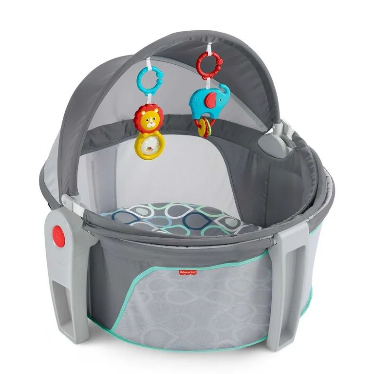 Fisher-Price On-The-Go Baby Dome Portable Bassinet & Play Space, Grey Bubbles, for Infants Birth+ | Walmart (US)