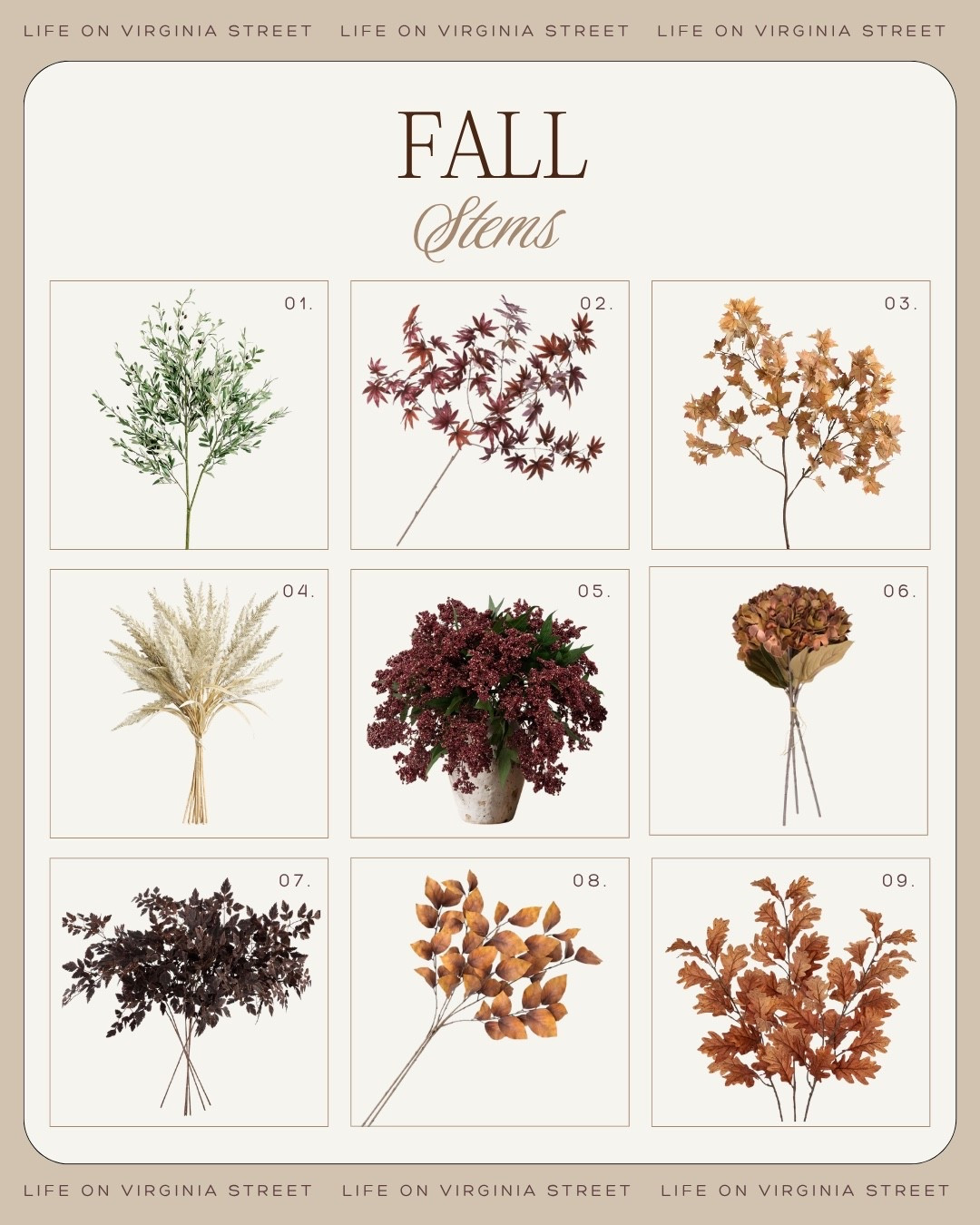 Fall stems 🙌🏼

fall stems, fall floral stems, fall faux stems, artificial fall stems, autumn stems, faux fall branches, fall branches, autumn branches, fall foliage, faux fall foliage, fall greenery, seasonal stems, decorative stems, fall flower stems, fall florals, fall floral arrangement, autumn floral arrangement, fall flower arrangement, fall vase arrangement, fall centerpiece, fall home decor, autumn home decor, fall decorating ideas, fall home inspiration, fall living room decor, fall entryway decor, fall dining room decor, fall kitchen decor, fall mantel decor, neutral fall decor, warm neutral fall decor, elevated fall decor, timeless fall decor, moody fall decor, vintage fall decor, heirloom fall decor, organic modern fall decor, traditional fall decor, designer inspired fall decor, faux maple stems, maple leaf branches, faux oak branches, oak leaf stems, eucalyptus stems, berry stems, burgundy stems, rust stems, terracotta stems, brown stems, chocolate brown stems, olive green stems, golden stems, burnt orange stems, cream floral stems, dried look stems, dried florals, faux dried flowers, hydrangea stems, faux hydrangeas, magnolia stems, wildflower stems, berry branches, leaf branches, tall faux branches, oversized stems, realistic faux stems, faux botanicals, seasonal florals, vase filler, ceramic vase decor, stone vase decor, urn vase arrangement, entryway stems, console table decor, dining table centerpiece, coffee table decor, kitchen island decor, mantel styling, shelf styling, Thanksgiving decor, harvest decor, cozy fall home, fall home styling, McGee and Co inspired, Amber Interiors inspired, Pottery Barn inspired, Arhaus inspired, designer look for less

#LTKHome #LTKSeasonal