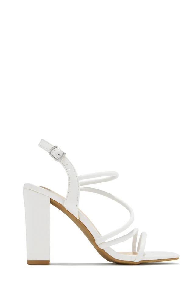 Miss Lola | Victoria White Block Heels | MISS LOLA