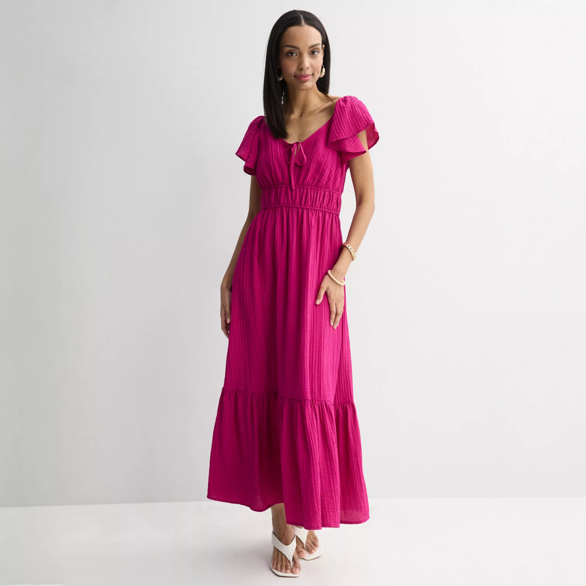 Women's Nine West Flutter Sleeve Maxi Dress | Kohl's