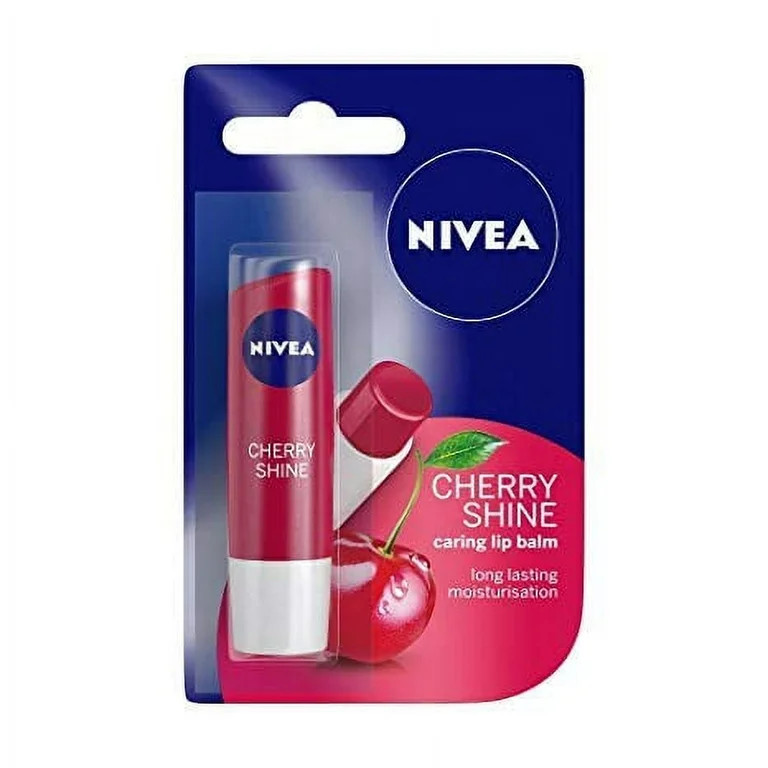 Nivea Cherry Shine Caring Lip Balm - Long Lasting Moisturisation - 4.8g | Walmart (US)