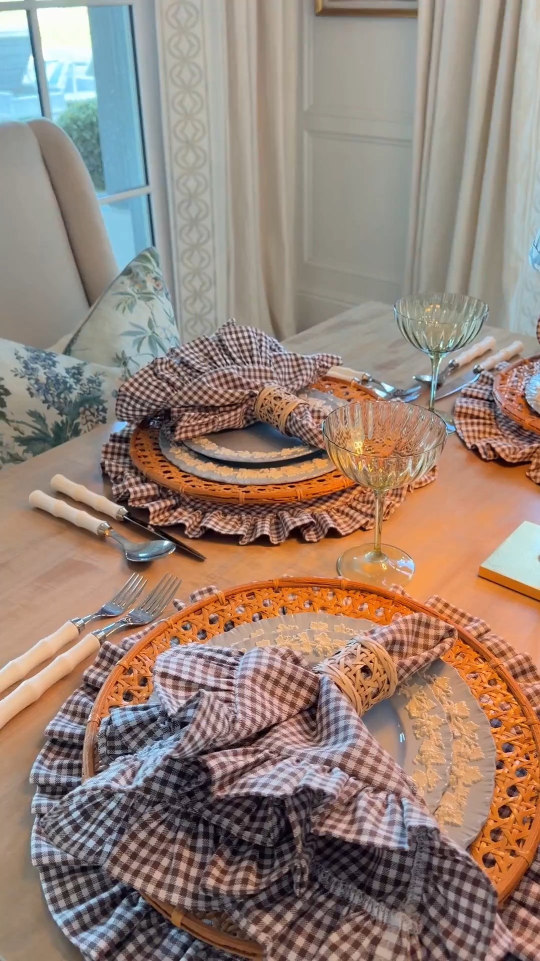 A beautiful fall tablescape you can use for any fall gathering would be also perfect for Thanksgiving!