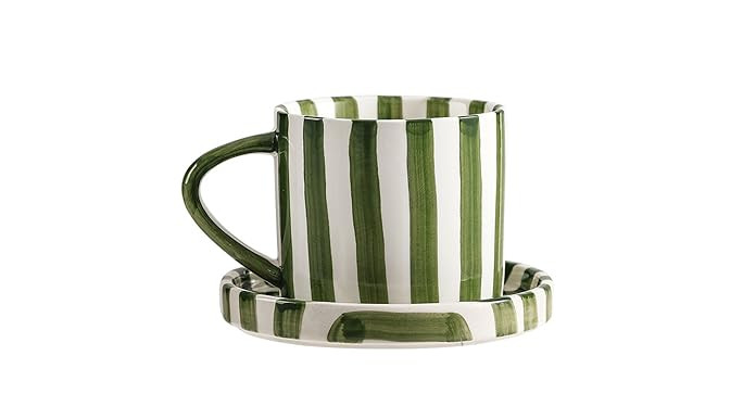 Espresso Cups Ceramic Coffee Mug Series European Striped Dot Coffee Cup And Saucer Mug Cake Plate... | Amazon (US)