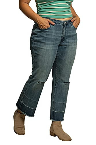 Standards & Practices Women's Plus Size High-Rise Cropped Wide Leg Released Hem Jeans Size 20 | Amazon (US)