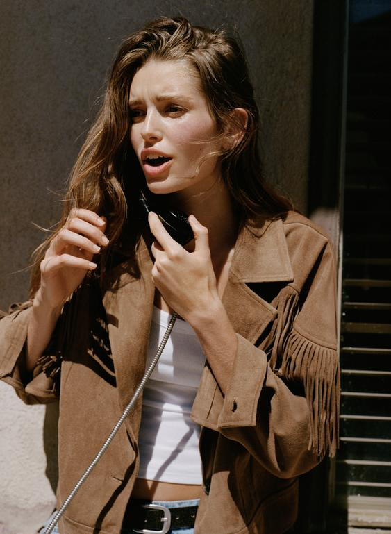 FRINGED FAUX SUEDE JACKET | Zara Canada