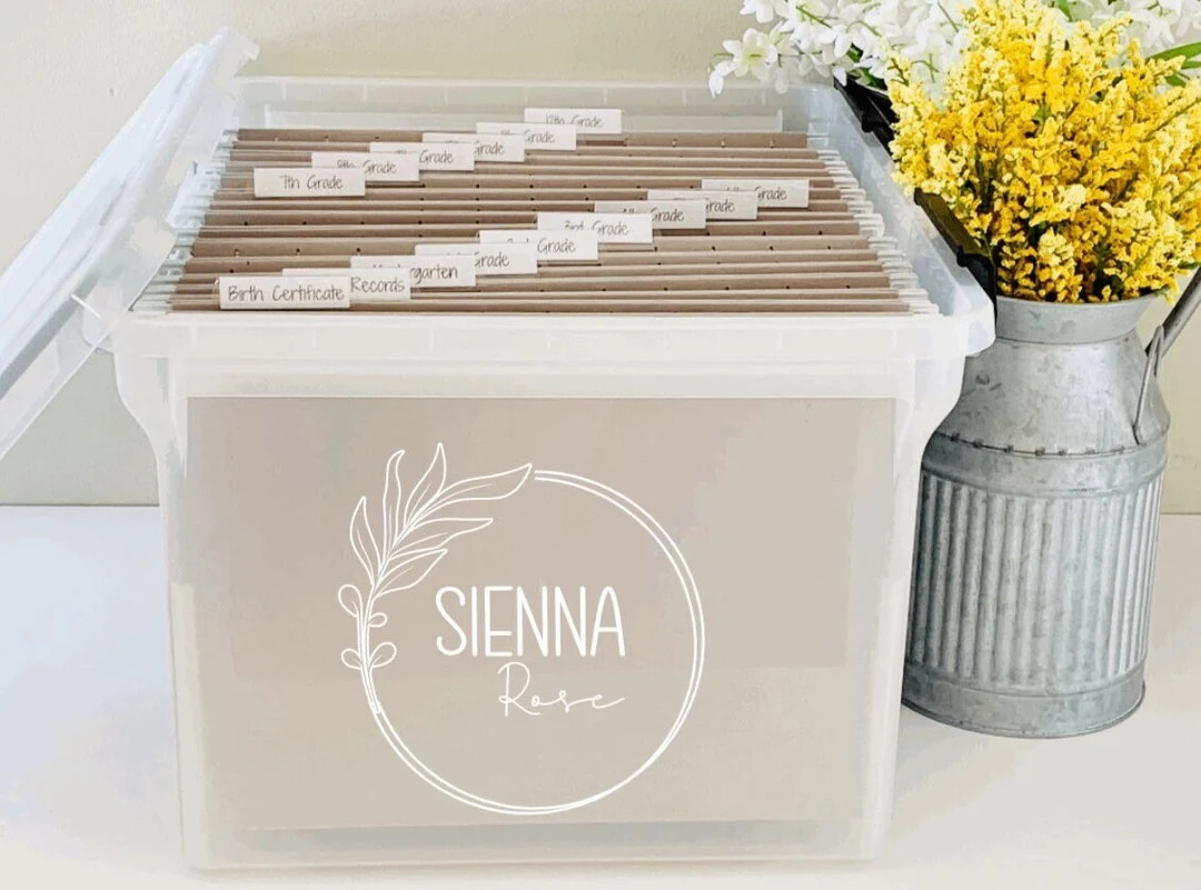 Milestone Tote Kit , School Keepsake , Kid Memory Box Kit , Organization Box , Baby File Box , Mi... | Etsy (US)