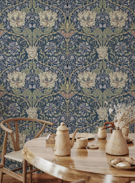 William Morris Honeysuckle Trellis Peel and Stick Wallpaper