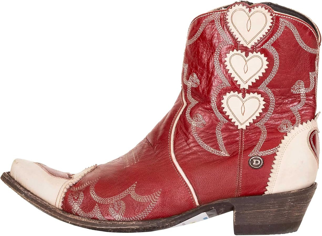 Old Gringo Double D Rodeo Sweetheart Red, White Leather Western Boots, 7.5 Inch Shaft, 2.5 Inch H... | Amazon (US)