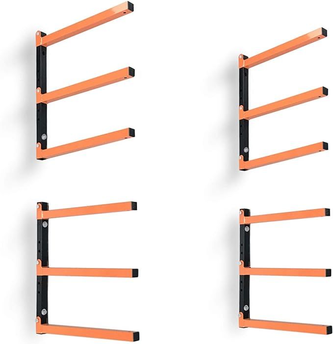 Homydom Wood Organizer and Lumber Storage Metal Rack with 3-Level Wall Mount, 2 Pack | Amazon (US)
