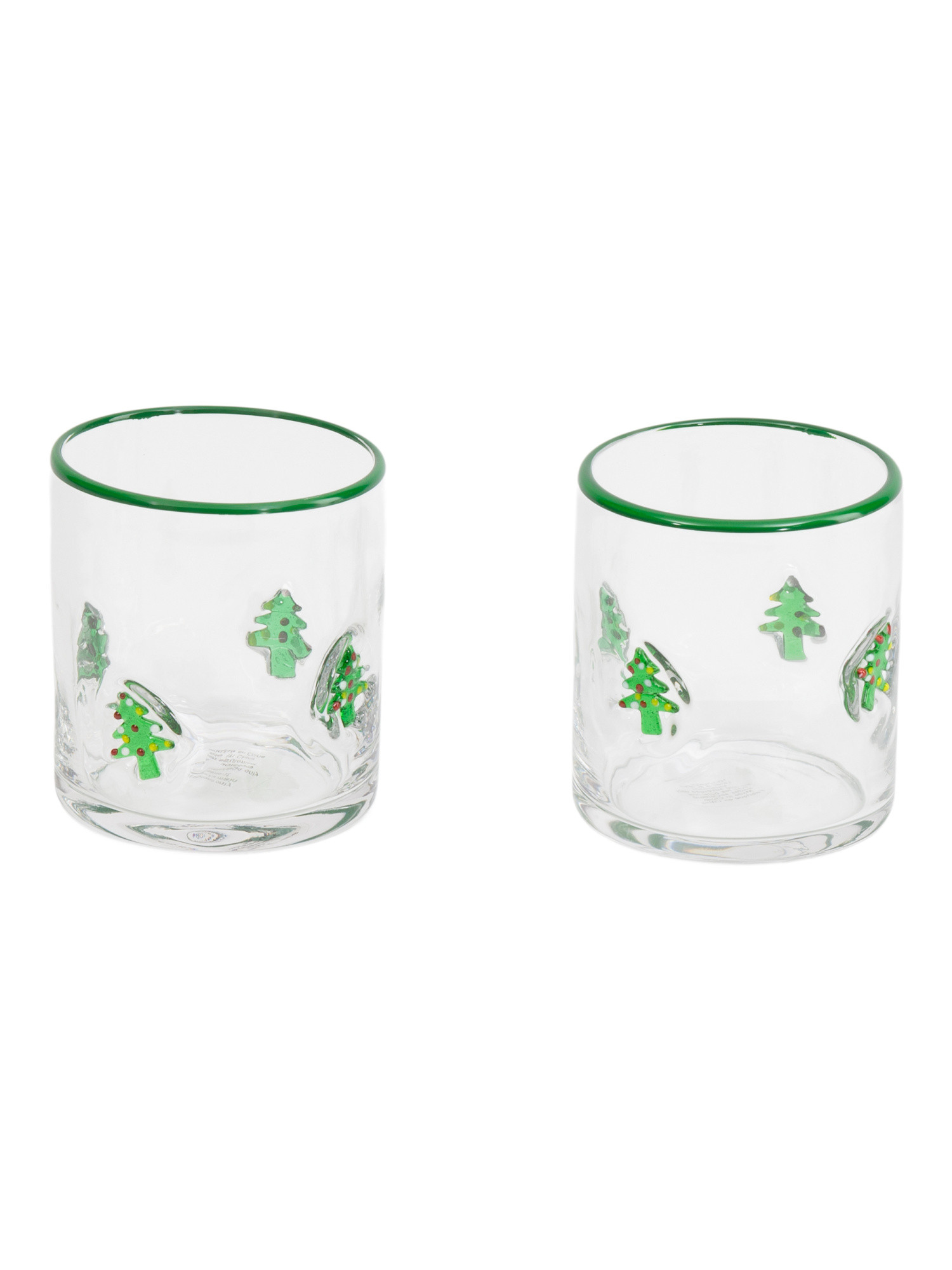 Set Of 2 Christmas Tree Double Old Fashioned Glasses | TJ Maxx