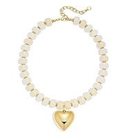 Gold Heart Pendant Necklaces for Women Colorful Acrylic Resin Beaded Choker Necklace Fashion Chun... | Amazon (US)