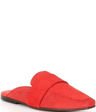 Free People At Ease Suede Snake Embossed Mules | Dillard's | Dillard's