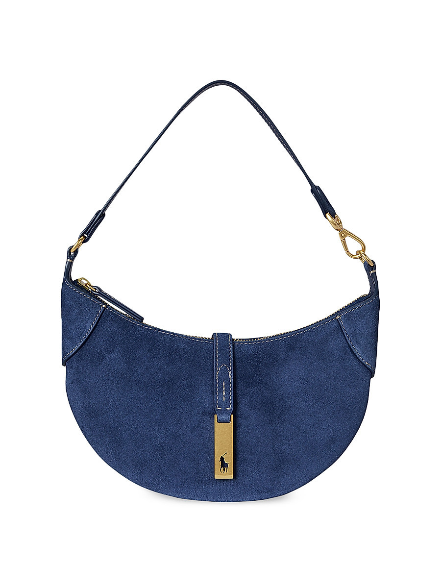 Women's Polo ID Suede Mini Shoulder Bag - Dark Jean | Saks Fifth Avenue