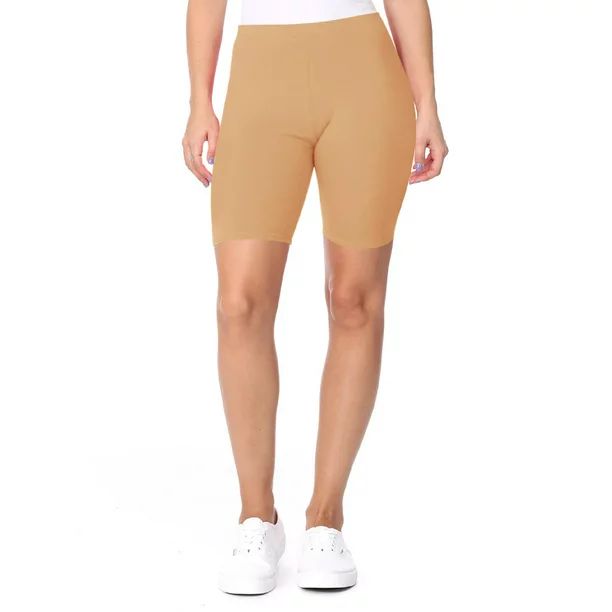 Women's Workout High Waist Comfy Elastic Band Cotton Biker Shorts Pants Made in USA | Walmart (US)