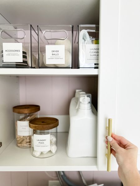 Clear storage containers are a must for me in my laundry room.  I like to use clear plastic bins with these pre-printed labels.  When everything has a home, it’s more likely to stay organized.

#LTKFind #LTKfamily #LTKhome