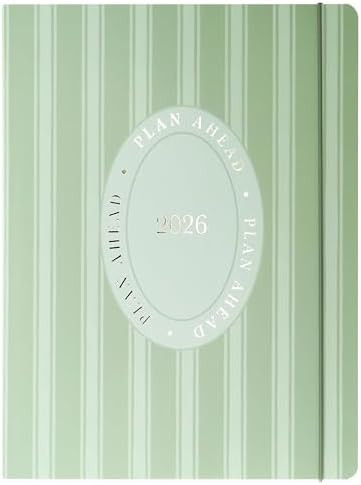 18 Month Planner/Calendar by Graphique, July 2025 – Dec. 2026 Green Stripes Monthly Planner, Ho... | Amazon (US)