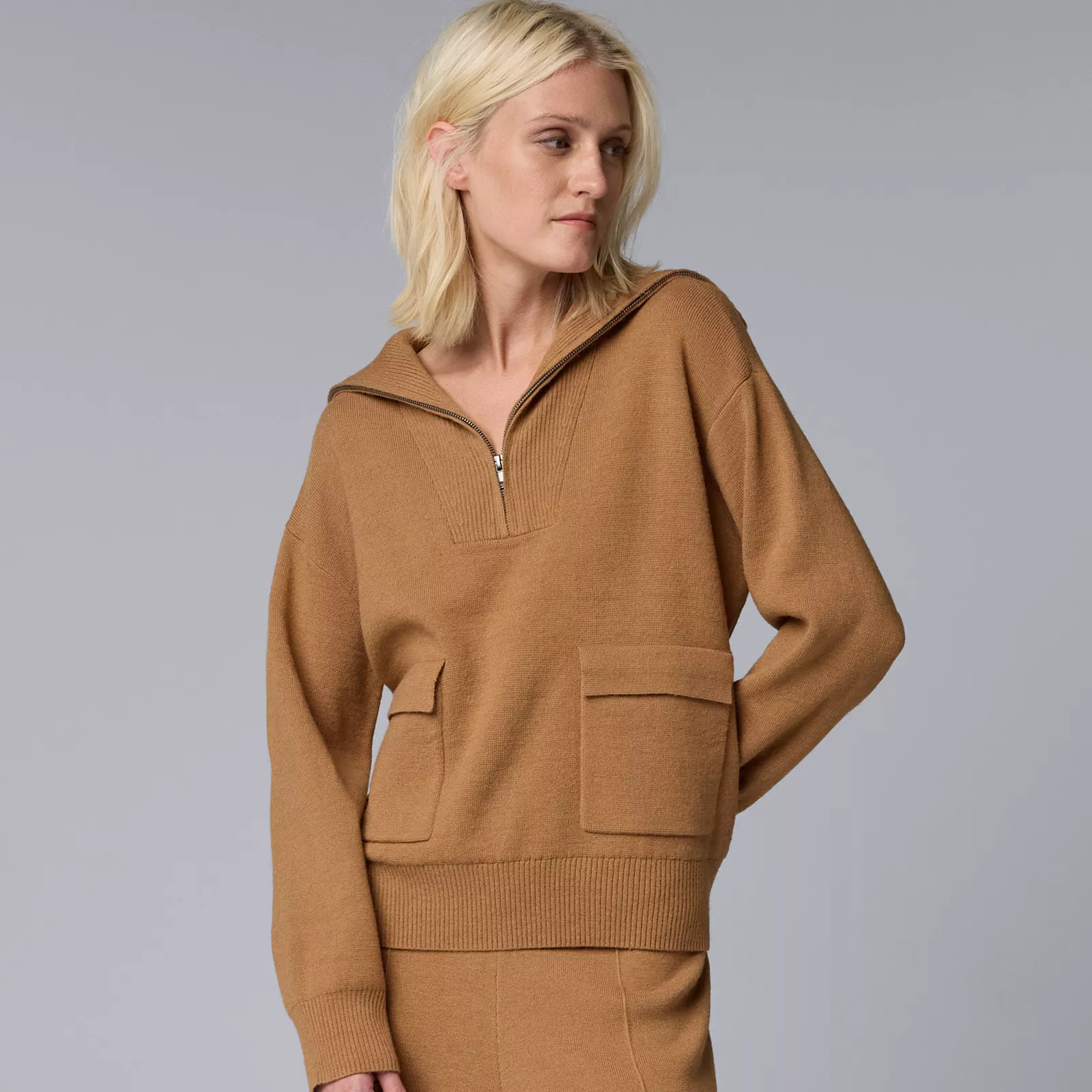 Women's Simply Vera Vera Wang Half-Zip Sweater Pullover | Kohl's