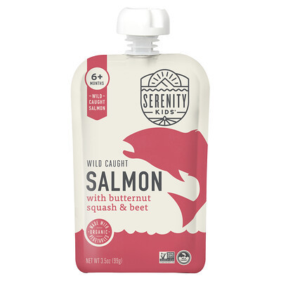 Serenity Kids, Wild Caught Salmon with Butternut Squash & Beet, 6+ Months, 3.5 oz (99 g) | iHerb