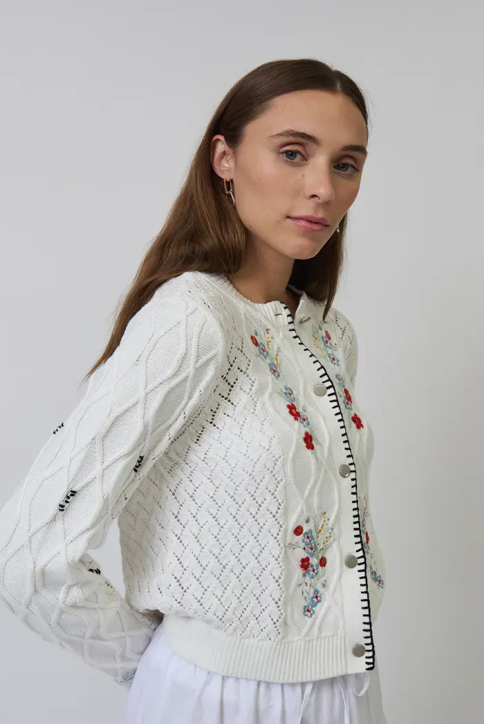 Central Park West Jaden Embroidered Cardi | Nordstrom | Nordstrom
