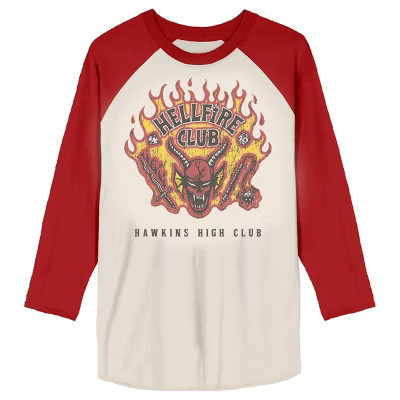 Stranger Things Hellfire Club Adult Raglan Tee-XL | Target
