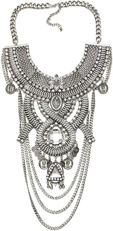 Womens Ethnic Tribal Boho Beads Coin Tassels Chain Necklaces Long Belly Dance Bohemian Jewelry | Amazon (US)