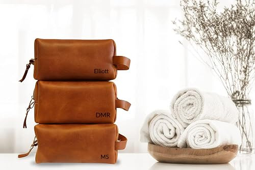 LUXE-RANGE Personalized Leather Toiletry Bag For Men, Leather Dopp Kit, Groomsmen Gifts, Men's To... | Amazon (US)