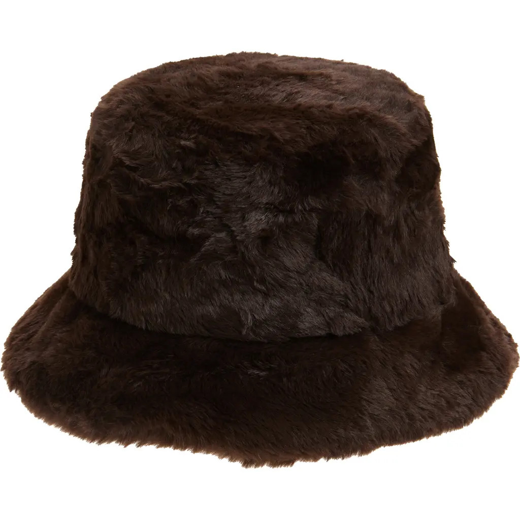 Tasha Faux Fur Bucket Hat in Brown at Nordstrom Rack | Nordstrom Rack
