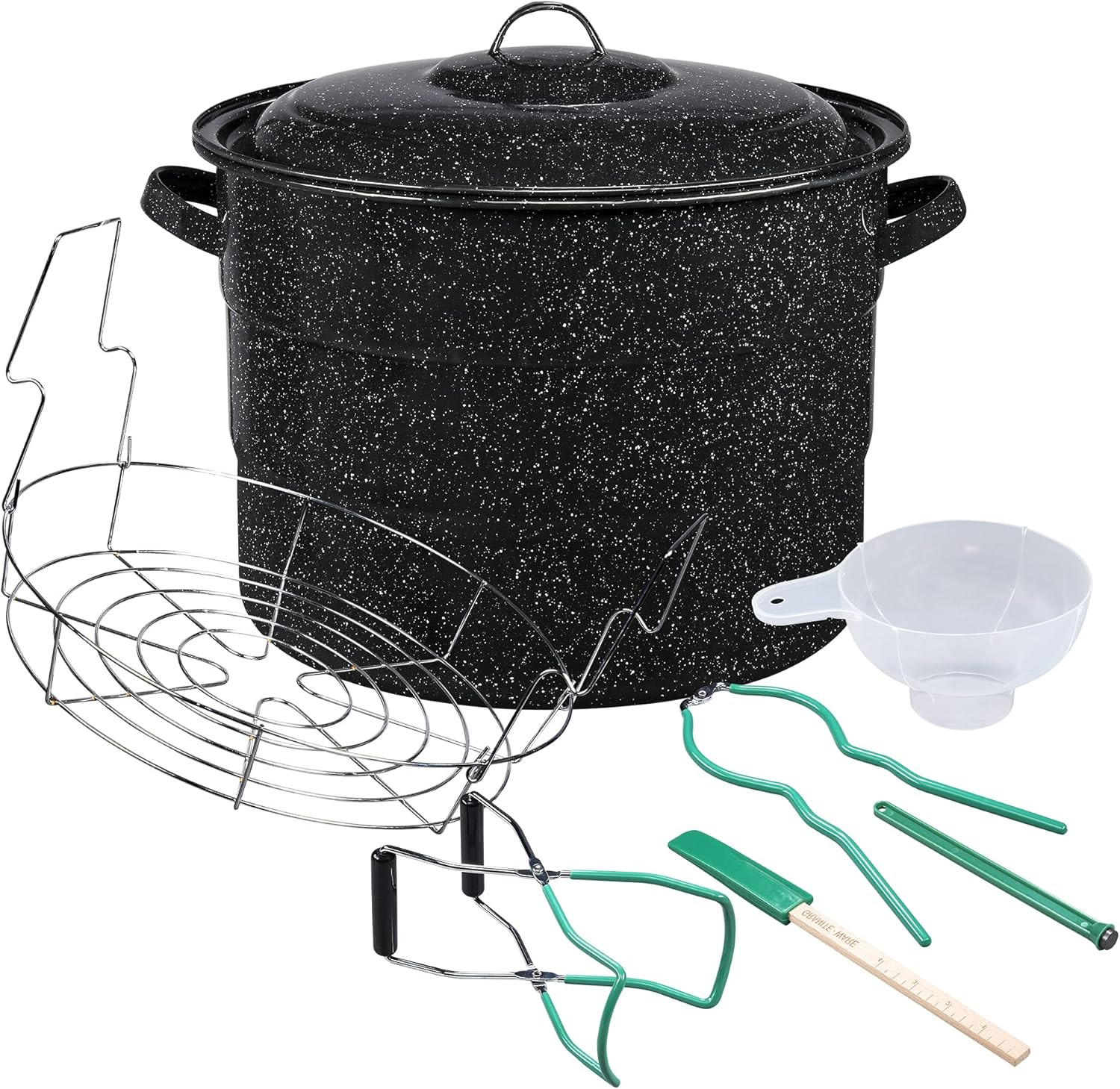 Granite Ware 8 Piece Enamelware Water bath Canning Pot (Speckled Black) with Canning Toolset and ... | Amazon (US)