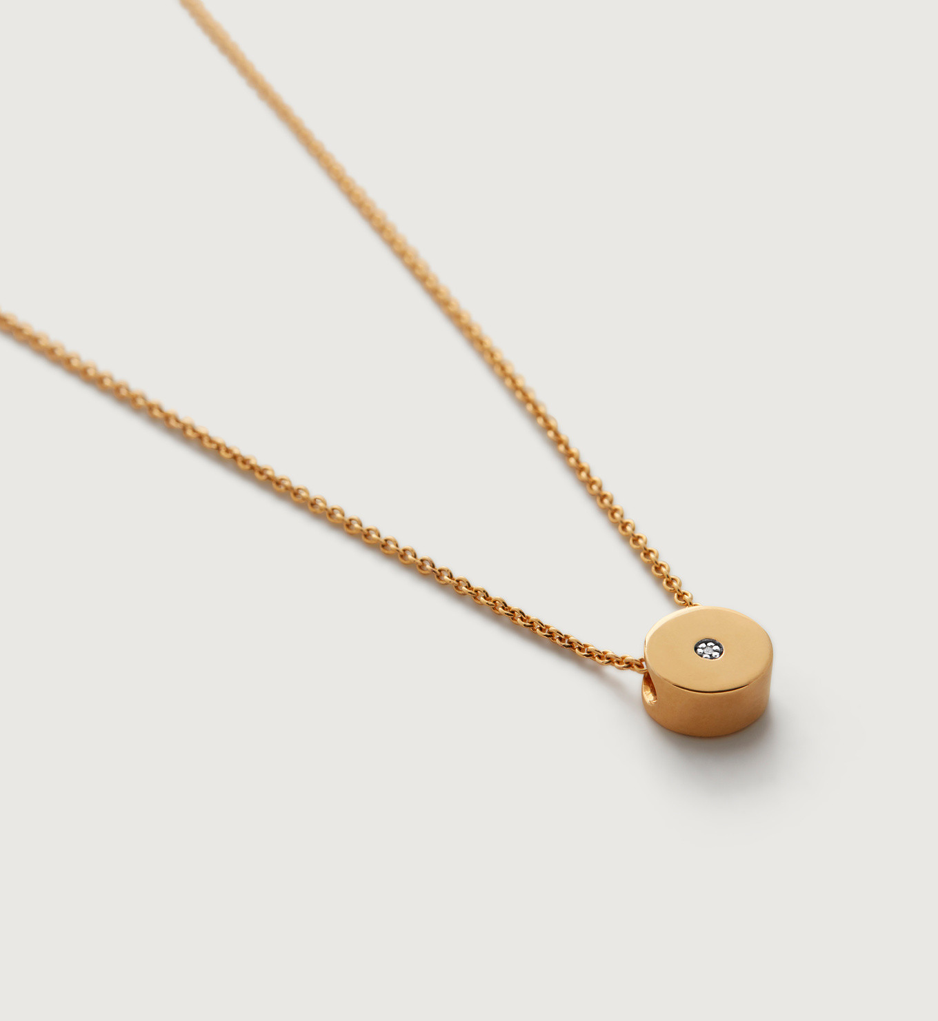 Linear Solo Diamond Necklace Adjustable 46cm/18" | Monica Vinader (US)