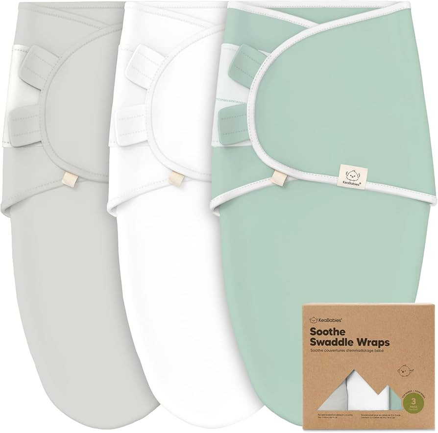 KeaBabies 3-Pack Organic Baby Swaddle Sleep Sacks - Newborn Swaddle Sack, Ergonomic Baby Swaddles... | Amazon (US)