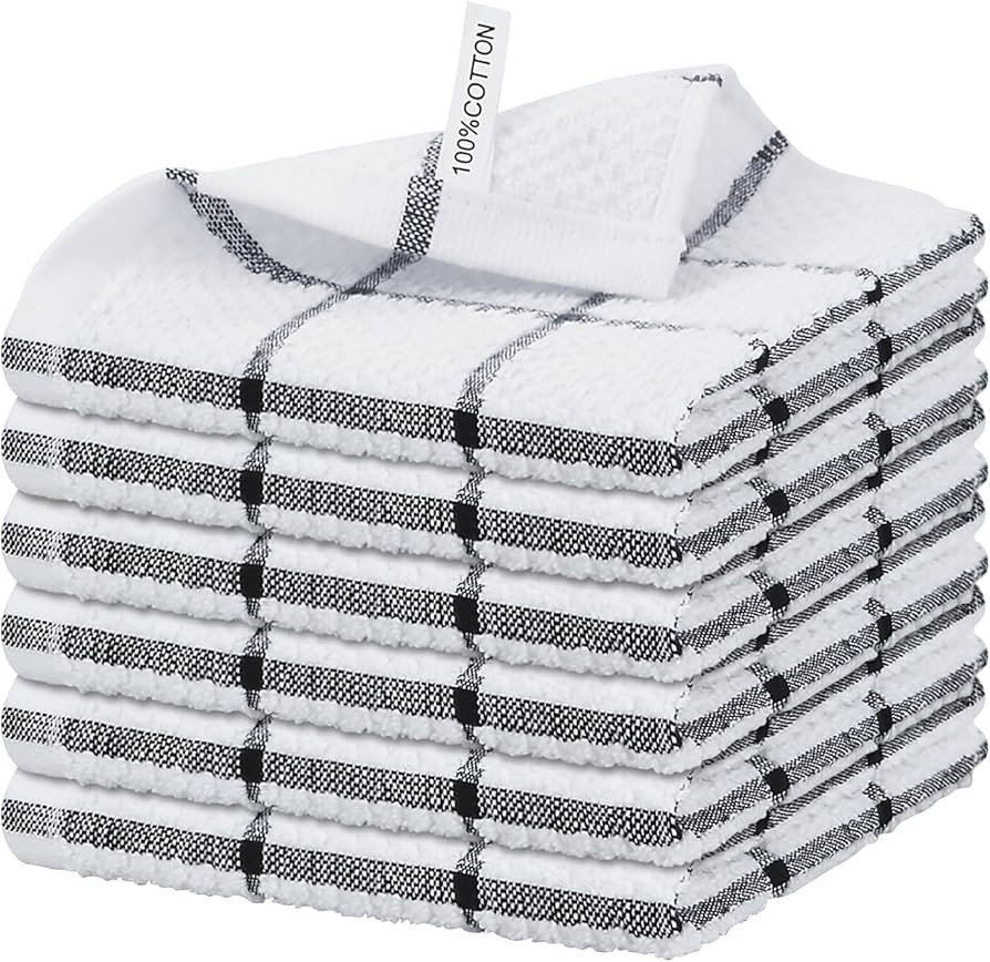 Nialnant 6 Pack Kitchen Dish Cloths, 100% Cotton Dish Towels for Kitchen, Quick Drying Dish Rags ... | Amazon (US)