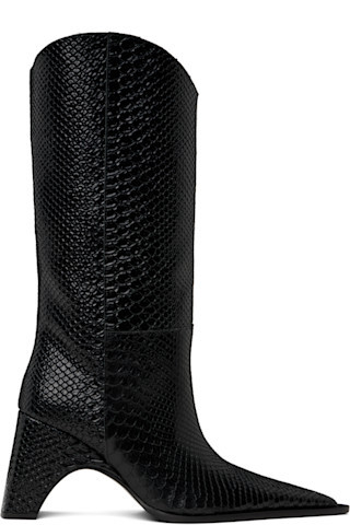 Coperni - Black Python Embossed Bridge Cowboy Boots | SSENSE