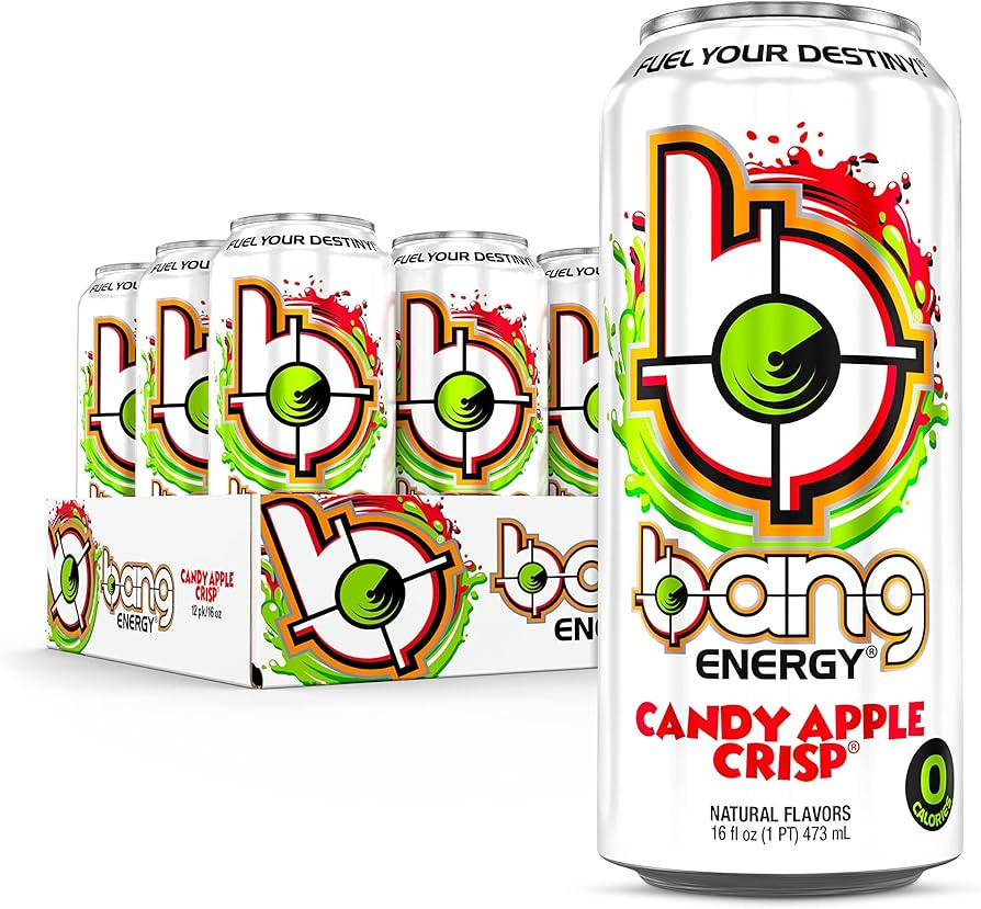 Bang Energy Cans, 16 Fl Oz, 12 Pack (Candy Apple Crisp) | Amazon (US)