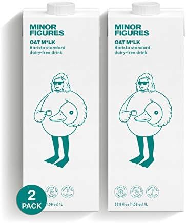 2 Pack (33.8 fl oz each) Minor Figures Unsweetened Barista Oat Milk, Non Dairy, Coffee Creamer, P... | Amazon (US)