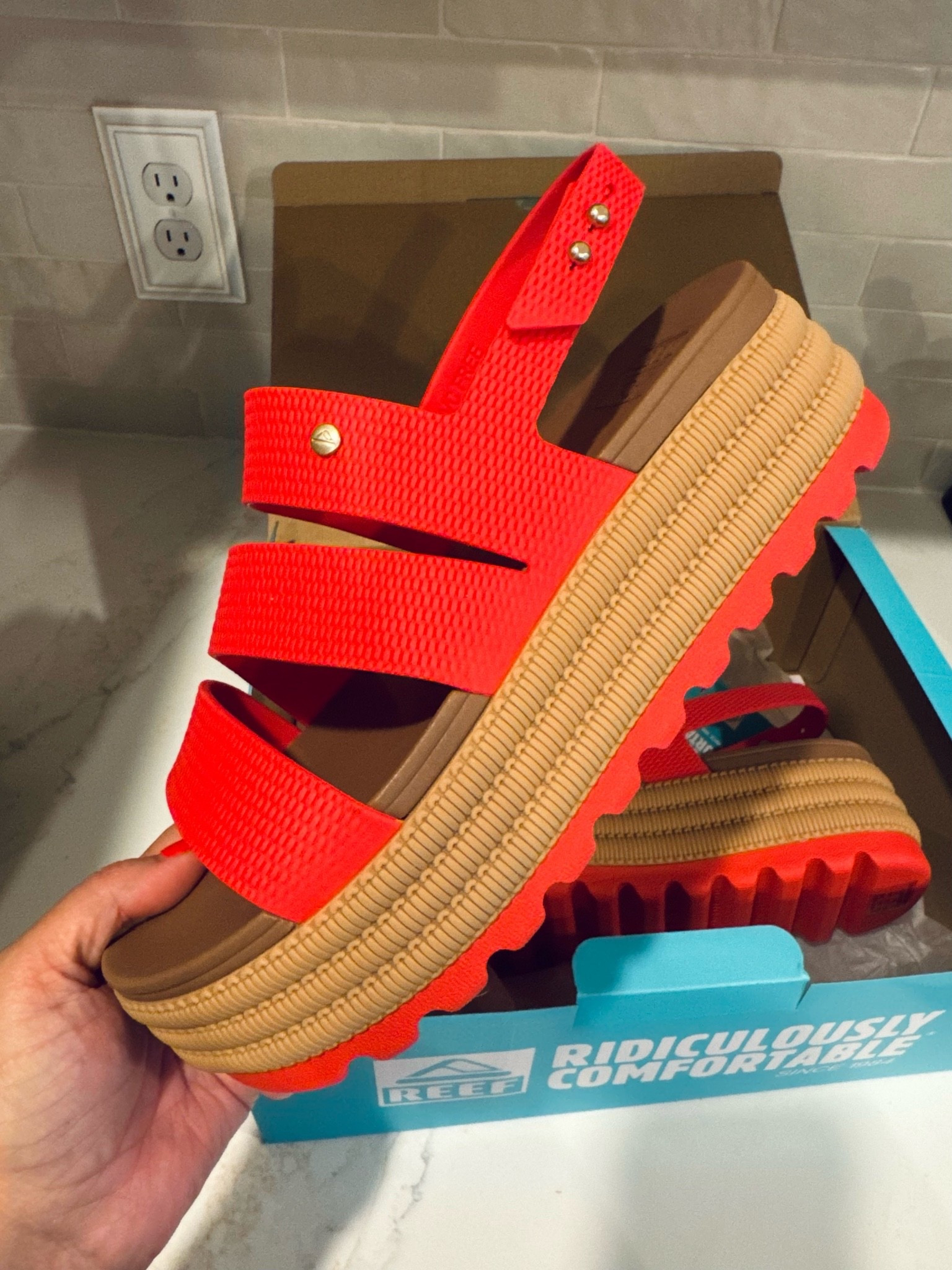 Literally the most comfy sandal you will ever own. So excited for the red this summer! ❤️ They can also get wet/be worn in the water.

#LTKSwim