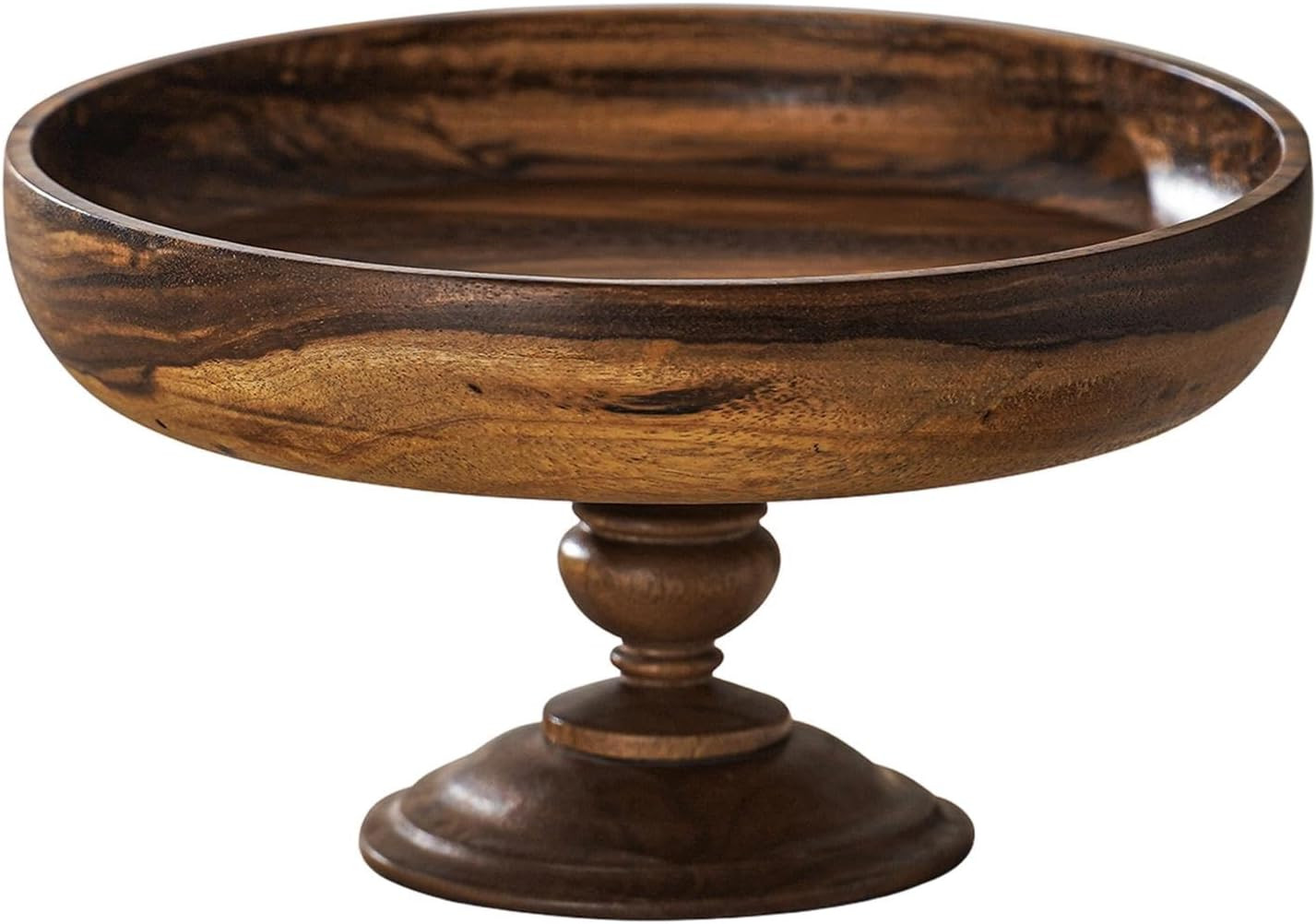 Fenteer Wooden Fruit Basket,Footed Plate Organizer Decorative Pedestal Bowl Food Vegetable Holder for Party Entry Table Entertaining, 23cmx13cm | Amazon (US)