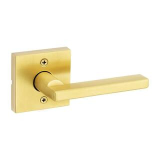 Kwikset Halifax Square Satin Brass Half-Dummy Door Handle 788HFL SQT 4 - The Home Depot | The Home Depot