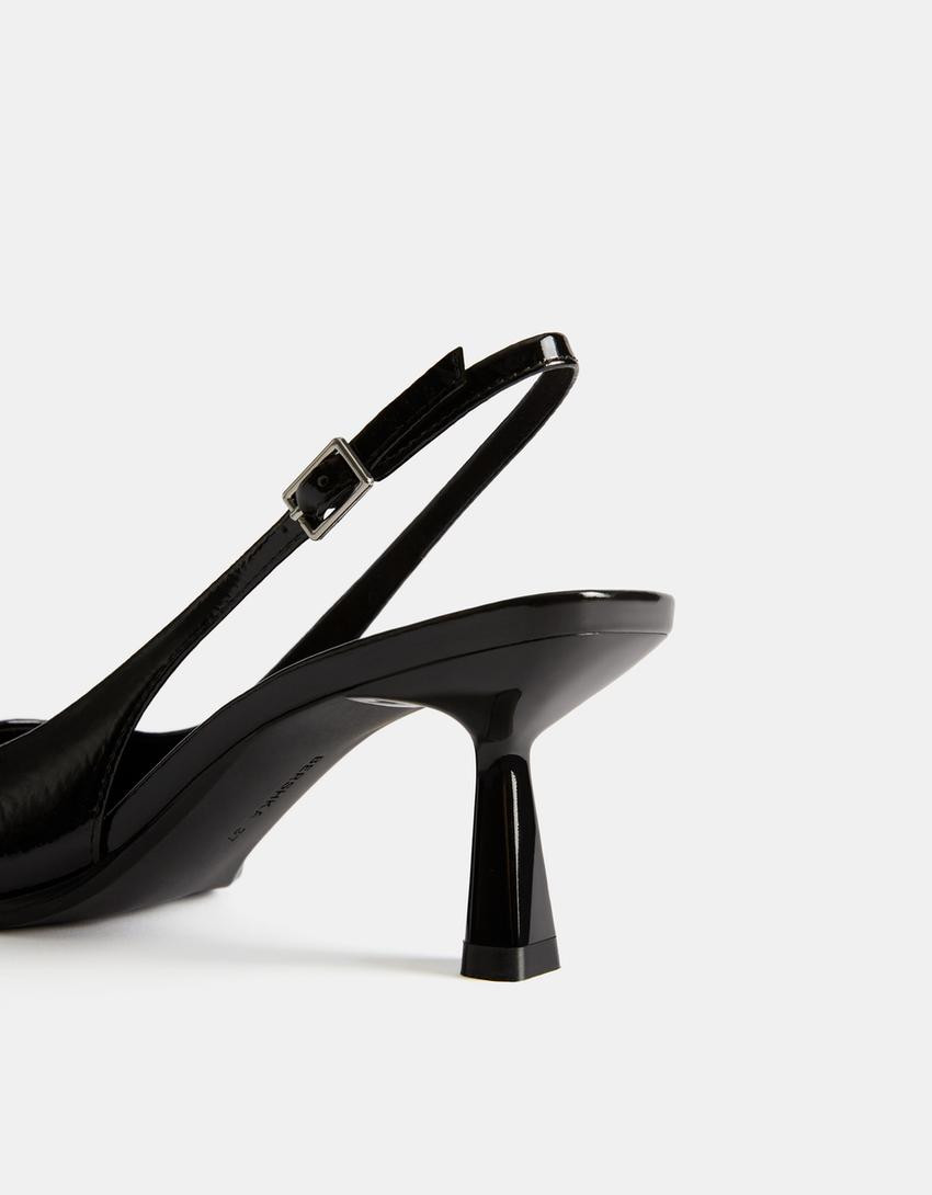 Kitten heel slingback shoes - Shoes - Women | Bershka GB