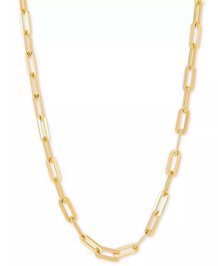 Paperclip Link 18" Chain Necklace in 18k Gold-Plated Sterling Silver or Sterling Silver, Created ... | Macys (US)