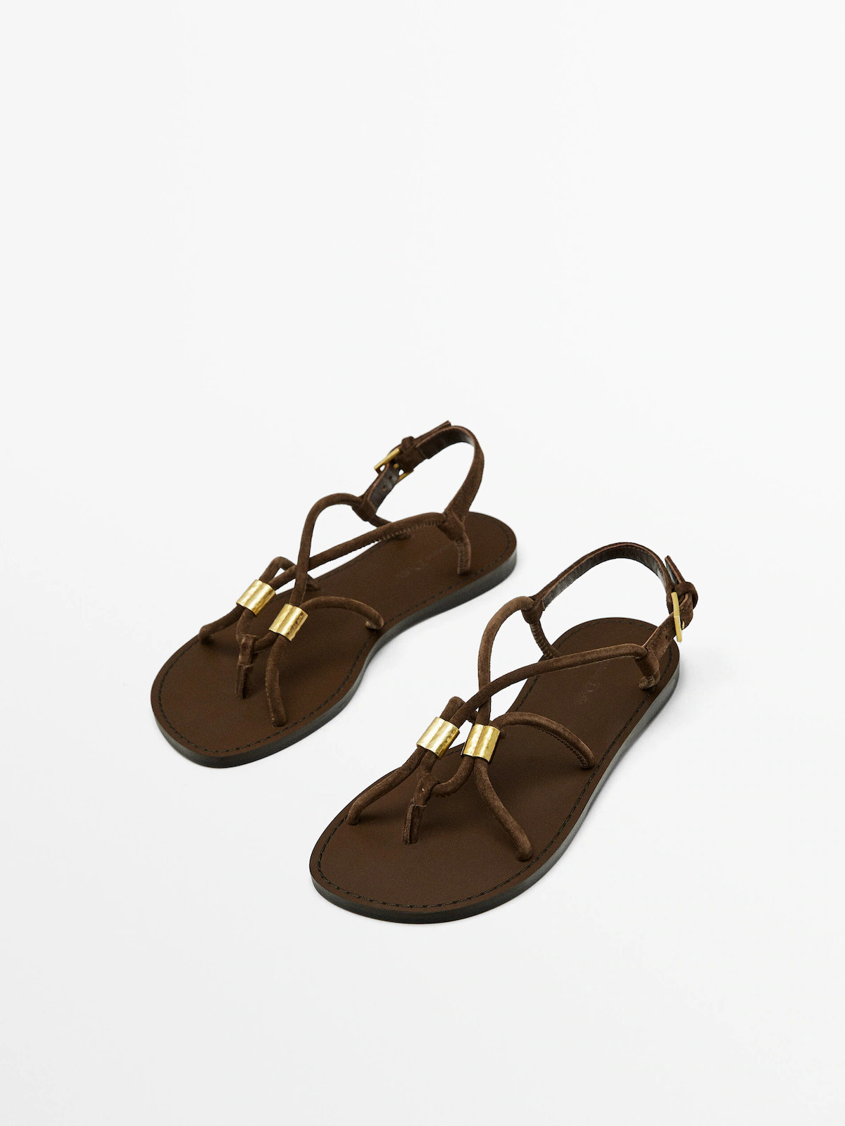 Strappy sandals with metal detail - Massimo Dutti United Kingdom | Massimo Dutti UK