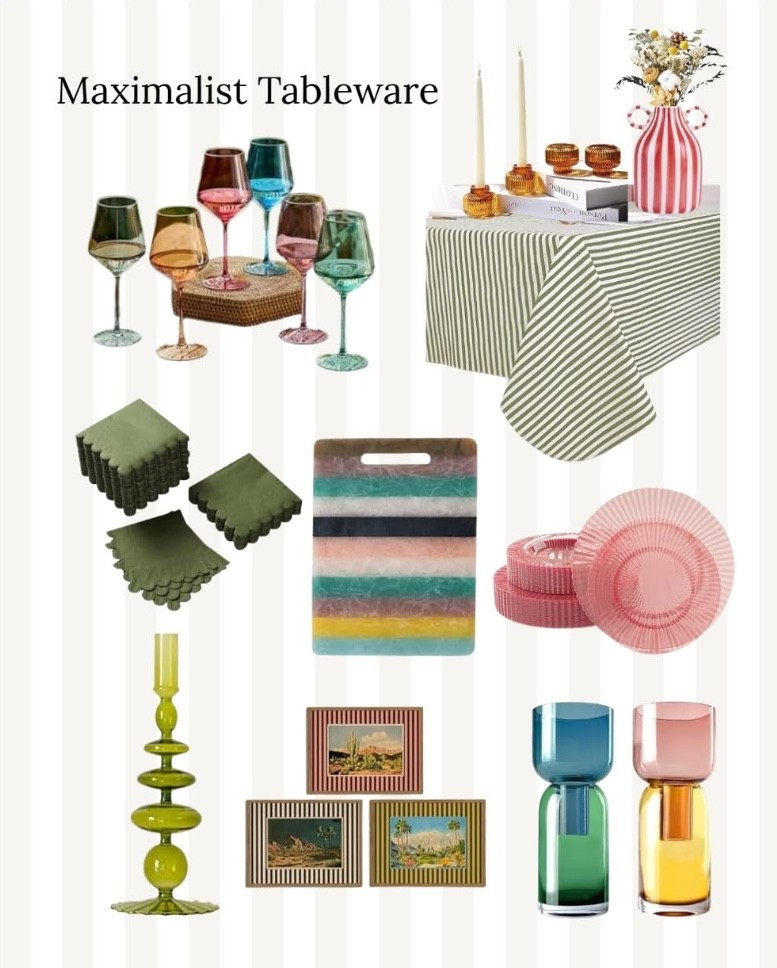 Everything you need to create a beautifully layered, maximalist tablescape for your next dinner party or summer picnic.

#LTKSeasonal #LTKHome #LTKTravel
